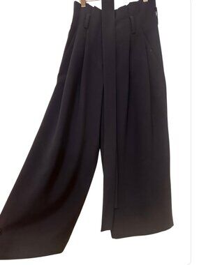 COS Navy High-Waisted Wide-Leg Trousers